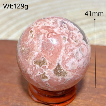 High Quality Natural Crystals Argentina Rhodochrosite Druzy Sphere Healing Gemstones Home Decorations Room Decor Jewelry Gift