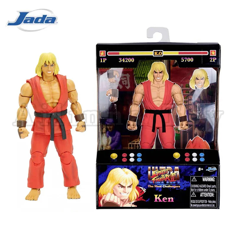 Jada Toys 1/12 6inch Action Figure Ultra Street Fighter II: The Final Challengers Ken M.Bison Dhalsim Anime Toy