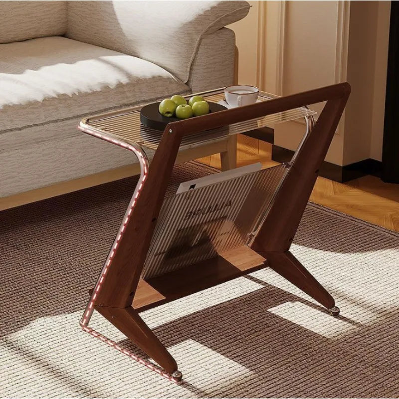 Solid Wood Side Table Mini Coffee Table Creative Corner Sofa Bedside Table for Home Bedroom