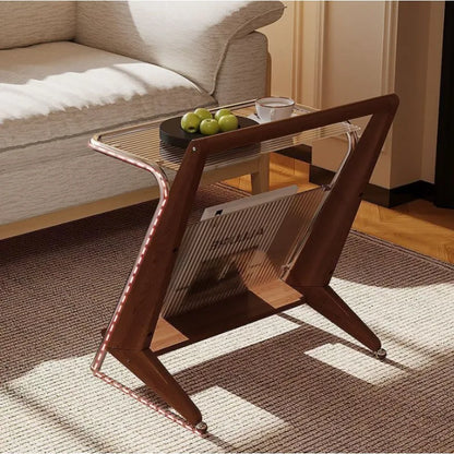Solid Wood Side Table Mini Coffee Table Creative Corner Sofa Bedside Table for Home Bedroom