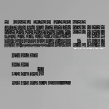 Black Carbon Fiber Texture Keycaps Transparent RGB Side Printed Cherry profile PC keycap set for MX Cherry Mechanical Keyboard