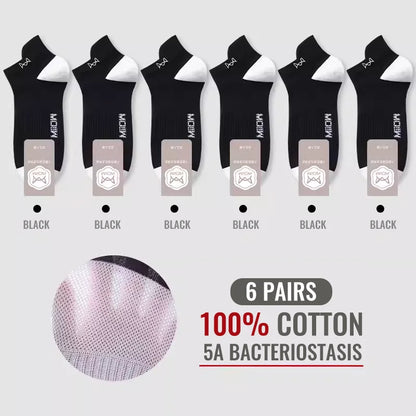 MiiOW 100% Pure Cotton Short Socks Men Ankle Sock Business Dress Ear-lifting Heel Protection Deodorant Antibacterial Sports Sock
