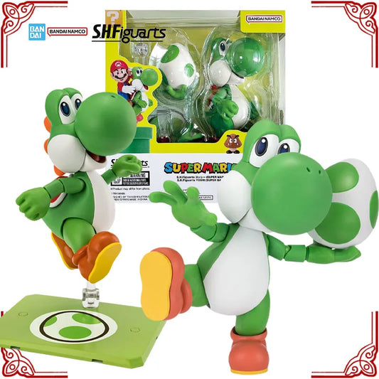 In Stock Genuine Bandai Super Mario Model Kit S.H.Figuarts Yoshi Anime Action Figure Collection Finished Model Boys Toys Gifts