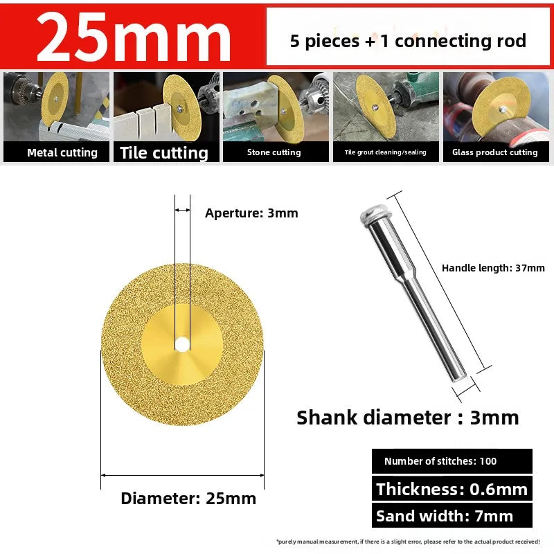 Tiling Cutting Small Slices Titanium-Coated Diamond Sand Small Saw Blades Stone Ceramic Jade Joint Cleaning and Grinding Sheets