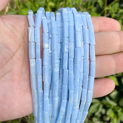 4x13mm Natural Stone Tube Rectangle Sea Sediment Lapis Lazuli Opal Amethysts Quartz Beads for Jewelry Making DIY Bracelet