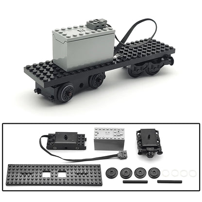 MOC Train Carriage Model, Rail Transport Vehicle, Coal Transport Vehicle, Rail Lift Pole Indicator Light, Train Accessories