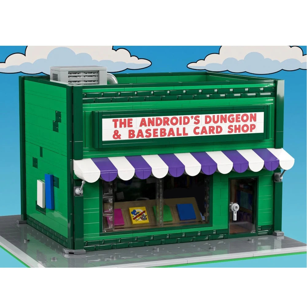 MOC Building Modular Robot Dungeon with Baseball Card Store Street Scene Collectible Building Blocks DIY Assembly Toy Boy Gift