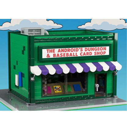 MOC Building Modular Robot Dungeon with Baseball Card Store Street Scene Collectible Building Blocks DIY Assembly Toy Boy Gift