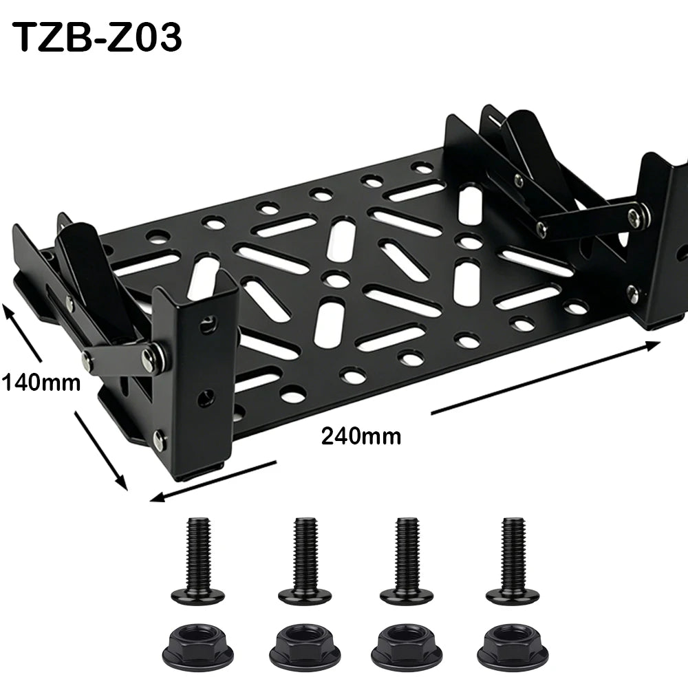 Universal Motorcycle Foldable Molle Side Panel For BMW Honda Yamaha KTM ADV Aluminum Luggage Box Storage Rack