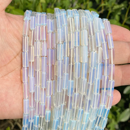 4x13mm Natural Stone Tube Rectangle Sea Sediment Lapis Lazuli Opal Amethysts Quartz Beads for Jewelry Making DIY Bracelet