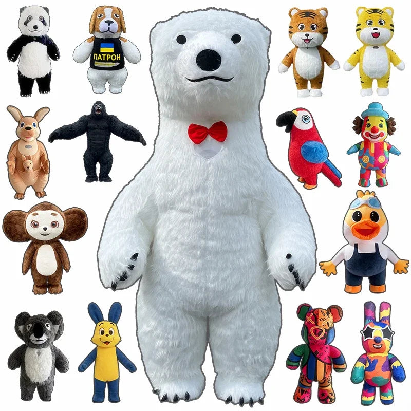 Giant Panda Inflatable Costume Street Funny Polar Bear Mascot Costume Party Role Playing Plush Inflatable Mascot Costume