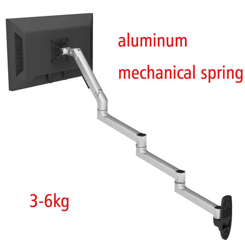 D-MOUNT 7014 Aluminum Mechanical Spring 17'-32' TV Monitor Wall Mount Bracket Extra 4 Section Long Arm Full Motion Rotate 3-6kg