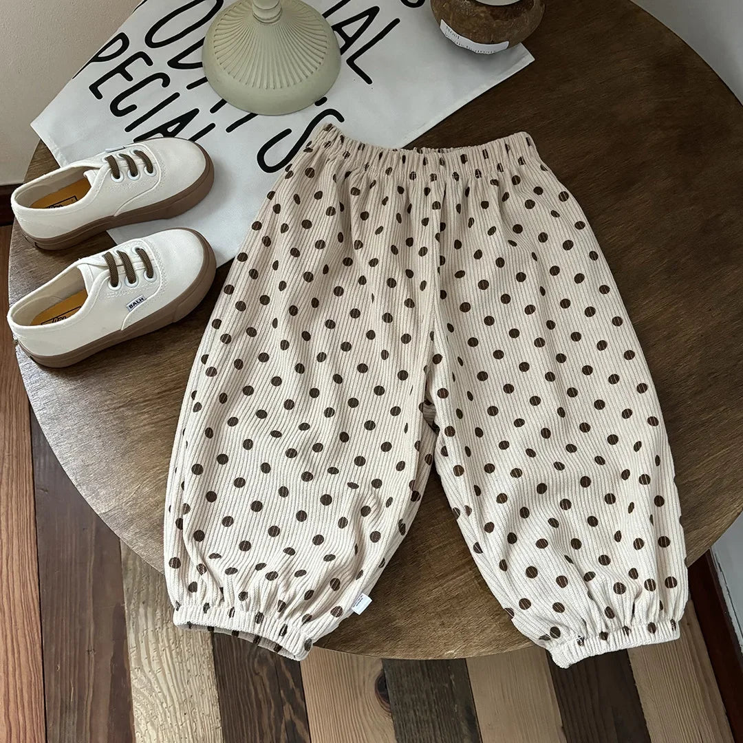 2026 Kids Girls Boys Corduroy Pants Spring Loose Harem Pants 1-8Y Korean Style Children's Clothes Autumn Casual Trousers Clothes