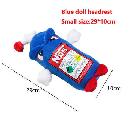 Car Seat NOS Headrest Pillow Universal Plush Neck Pillow Cushion Nos Bottle Stuffed Toys Soft JDM Cushion Gifts Car Interior