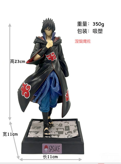 5 Styles Anime Naruto Figure Uchiha Sasuke Light Up Figure Scene Base Ninja Model Toy Collect Statue Desktop Ornament Boy Gift