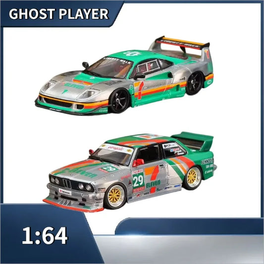 GHOST PLAYER 1:64 BMW M3 E30 711-Eleve Clear Coat Edition Cast Alloy Car Model, Adult Collection Decorative Piece.
