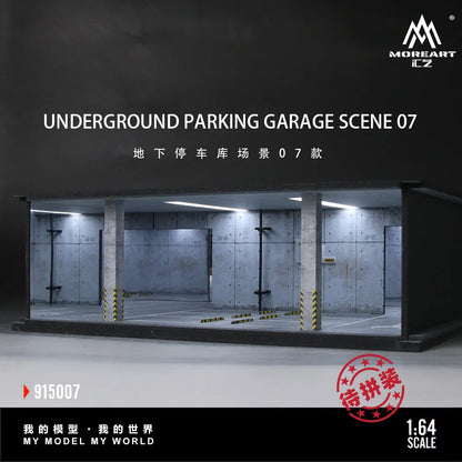 More Art 1:64 Underground Parking Garage Scene Model 07 ,Lighting Parking Lot Diorama For Display&Collection&Gift