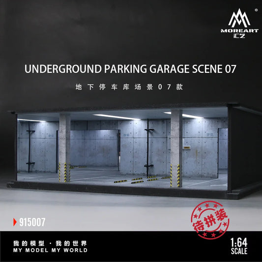 More Art 1:64 Underground Parking Garage Scene Model 07 ,Lighting Parking Lot Diorama For Display&Collection&Gift