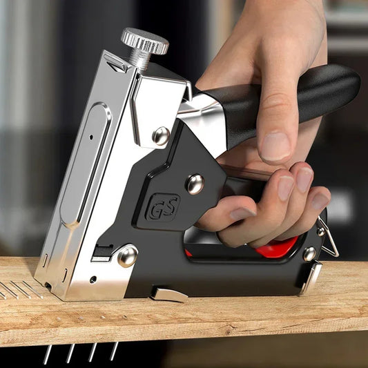 4 In 1 Manual Nailing Gun Construction Stapler Heavy Duty Air Nail Woodworking Special Staple Book Household DIY With 600 Staple