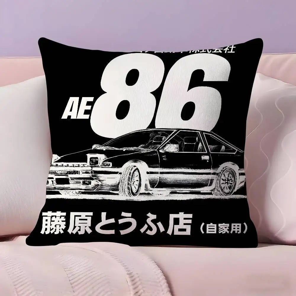 Classic retro car AE86 Pillow Case Pillowcase Ultra Soft Skin Friendly Fabric Cloud Like Comfort & Concealed Zipper