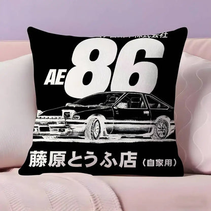 Classic retro car AE86 Pillow Case Pillowcase Ultra Soft Skin Friendly Fabric Cloud Like Comfort & Concealed Zipper