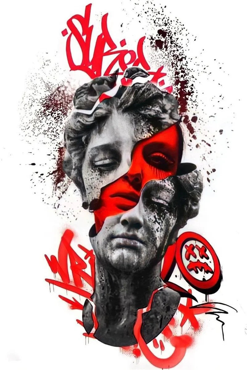 Cool Greek Sculpture Money Dollar Canvas Poster Street Graffiti Pop Art Motivational Wall Print Modern Office Bedroom Home Decor