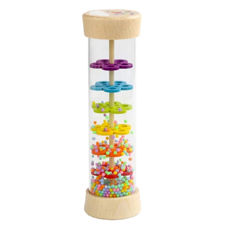 Montessori  Baby Rain Stick Rainbow Hourglass Rain Music Rattle Baby Educational Toy Rainmaker Montessori Sensory Toys for Kids
