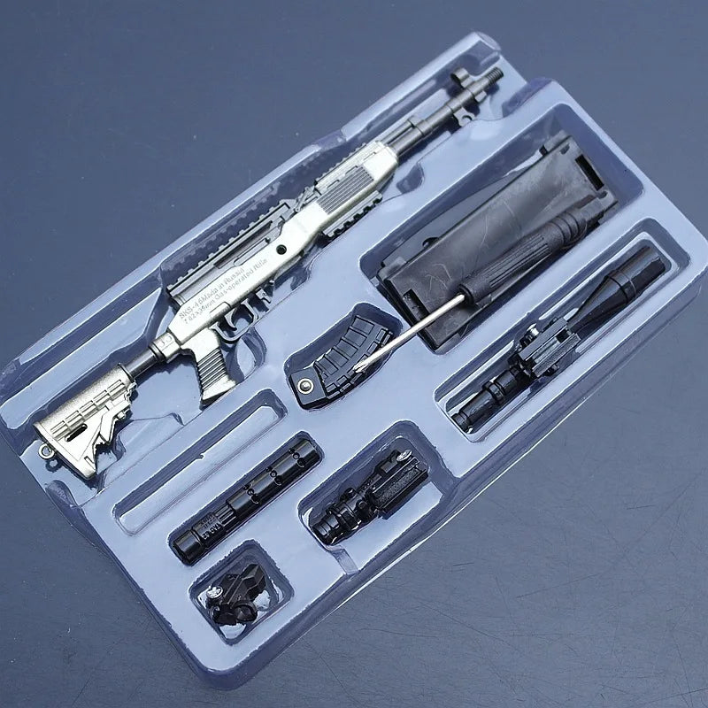 Game Kids Toys PUBG SKS AKM 98K Gun Ornaments Keychain Weapon Model Alloy Prop Decoration War Game Toy Crafts Collections Gift
