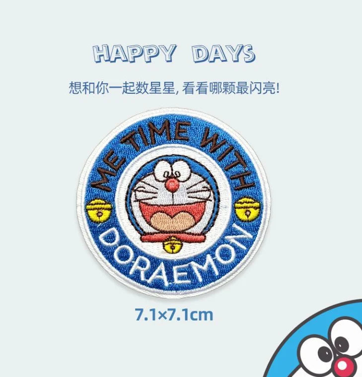 Doraemon Embroidered Fabric Patch Cute Fashionable Personalized Creative Simple Kawaii Ripped Patch Gift for Friend's Birthday