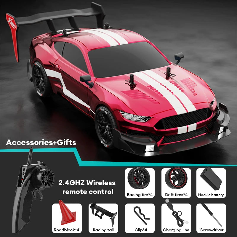 1:14 Remote Control Car 2.4Ghz Wireless Remote Control Four-Drive LED Car Lights Multi-Car Competitive Racing Christmas Gift