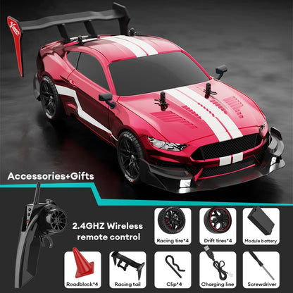 1:14 Remote Control Car 2.4Ghz Wireless Remote Control Four-Drive LED Car Lights Multi-Car Competitive Racing Christmas Gift