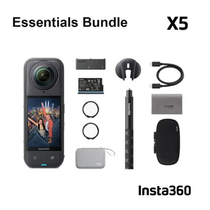 Insta360 X5 Action Camera Waterproof 8K 30fps Replaceable Lenses Triple AI Chip Superior Low Light 185 Mins Run Life