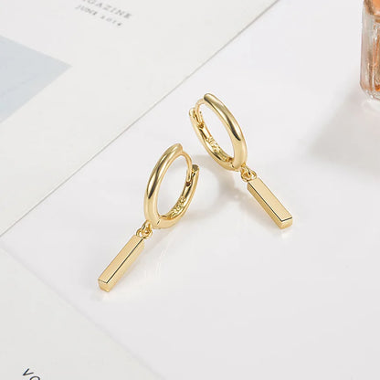 925 Sterling Silver Geometry Asymmetric Earring for Women Girl Simple Office Jewelry Gift Dropshipping