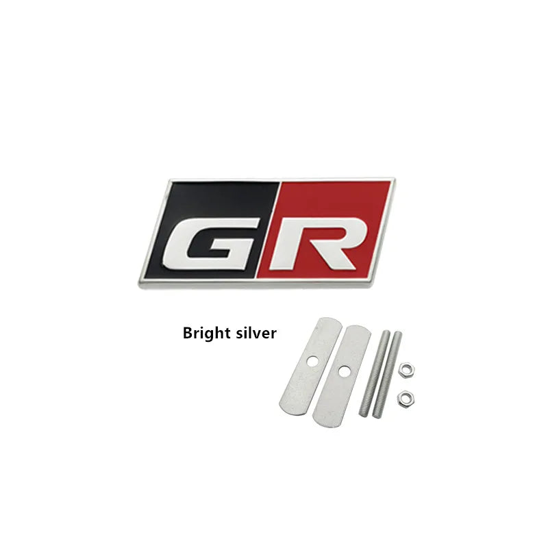 Metal GR SPORT GR MN Racing Car Badge Emblem Decoration Sticker For Toyota Vitz Prius PHV HARRIER MARK X Voxy Noah