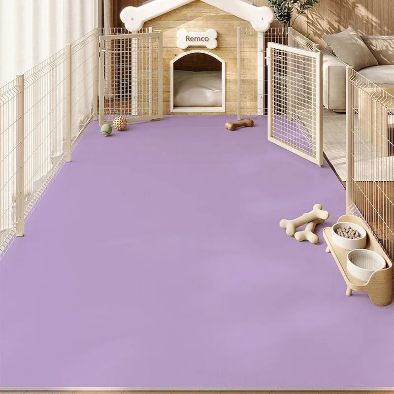 Pet Floor Mat PVC Waterproof Urine-proof Leather Carpet Solid Color Dog Enclosure Mats Large Size Rug Wipeable Kitchen Rugs 양탄자