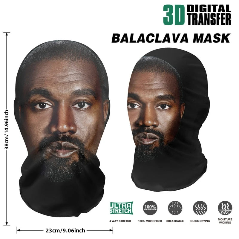 Full Face Visual Mesh Mask Party Horror Hood Simulation Kanye Mask Party Supplies Accs Cosplay Props Sunscreen Prevention