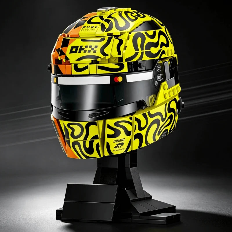 Classic Racing Driver Helmet Home Decor Model 2026 New DIY Building Block Assembly Toys Display Adults Holiday Birthday Presents