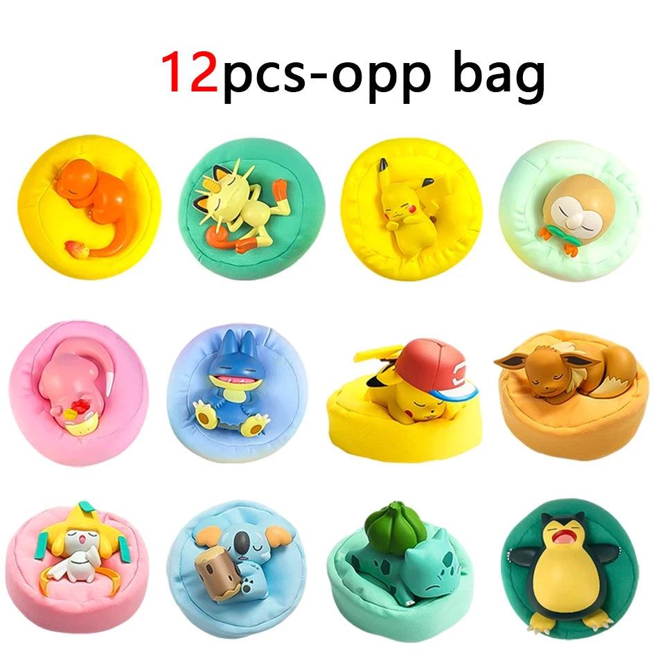Anime Pokémon Blind Box Model Figure 1-12 Pcs Pikachu Sleep Series Interior Hand Sleeping Position Toys Gift for Sfriends
