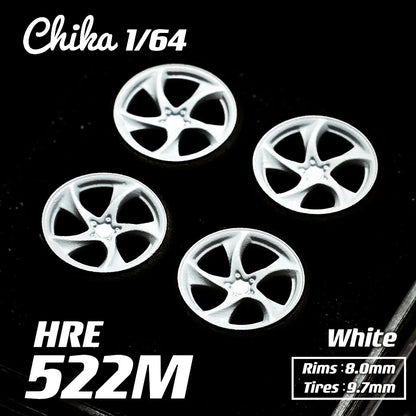Hotwheels Tomica MiniGT (Supplied with axle) 1/64 Chika Wheels with Rubber Tires Model Car Modified Parts BBS RS JDM VIP For