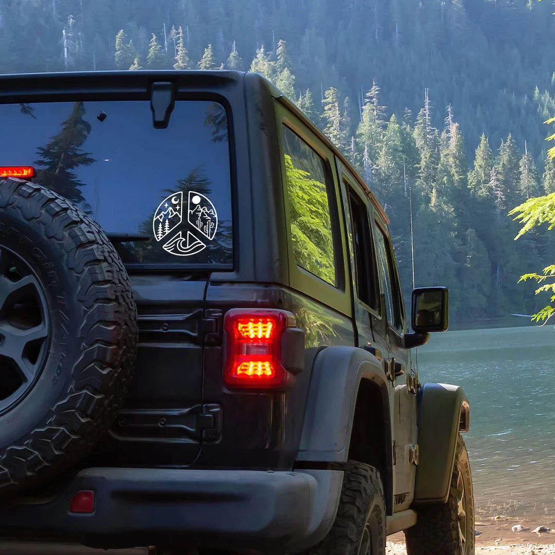 DECAL [Elemental Peace] Vinyl Decal | Mountain Decal | Peace Decal | Car Window Decal | Laptop Decal | Water Bottle Decal | Car