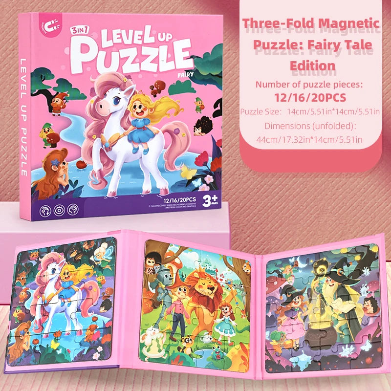 New Kids Magnetic Jigsaw Book Puzzle Game Baby Early Learning Animal Fruit Traffic Cognition Educational Toy Gifts for Children