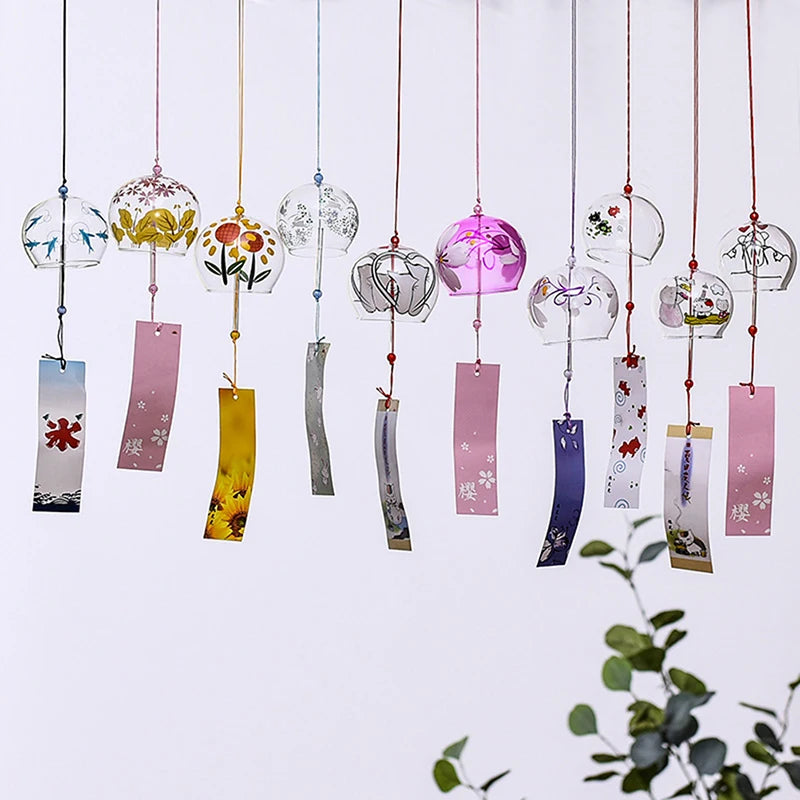 1PCSJapanese Wind Chime, Glass Furin, Handmade Wind Bell, Home Decor, Office Decor, Zen Decor, Summer Wind Chime, Japanese Craft
