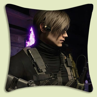 Pillow Covers Cartoon Leon Kennedy Sofa Decorative Home Double-sided Printing Short Plush Cute Cushion Cover