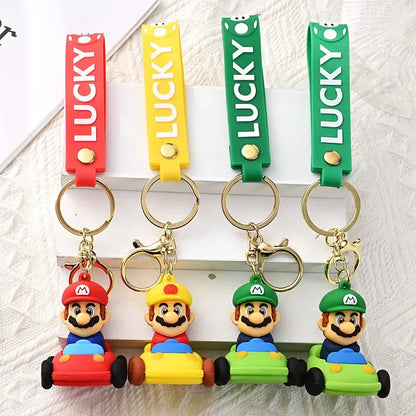 Mario Keychain Mario Bros Luigi Figure Toad Yoshi Bowser Action Figure Model Cartoon Bag Doll Pendant Toys Gift
