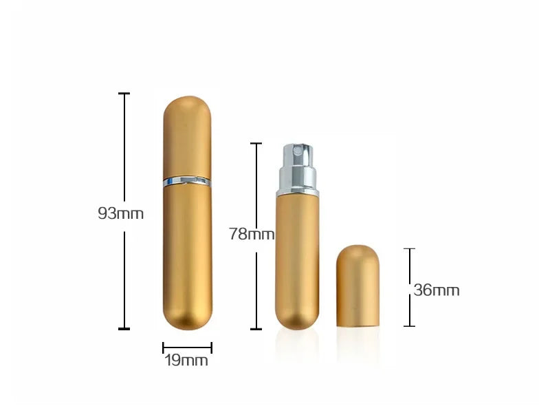 5/10pcs 5ml Refillable Perfume Bottle Mini Aluminum Perfume Spray Bottle Travel Container with Empty Atomizer Bottles