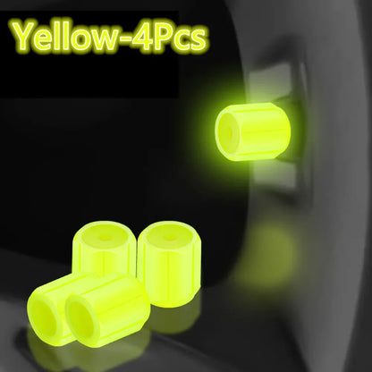Luminous Tires Valve Caps Car Styling Universal Fluorescent Tire Valves Cap Car Motorcycle Bike Wheel Plug Tyre Hub Cover Decor