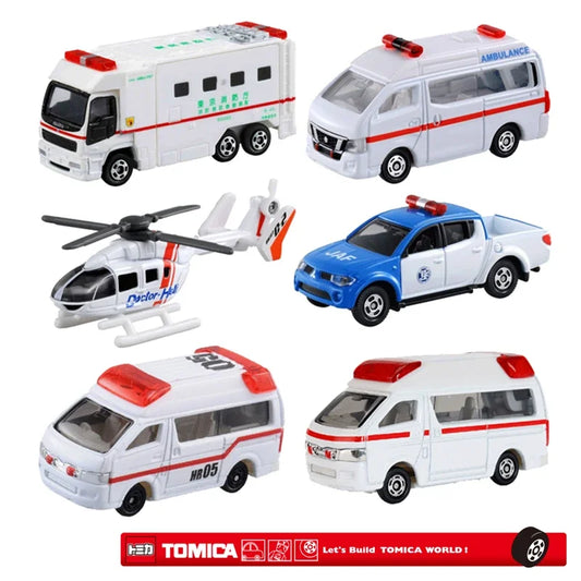Takara Tomy Tomica Diecast 1/64 Fire Protection and Ambulance First Aid Series Kids Toys Motor Vehicle Diecast Metal Model