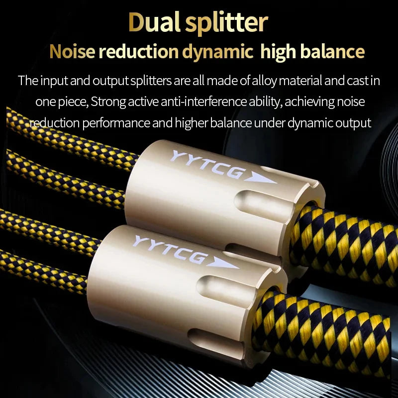 YYTCG One Pair HIFI Silver-plated Speaker Cable High-end 7N OCC Speaker Wire For Hi-fi Systems Banana plug Y Plug Speaker Cable