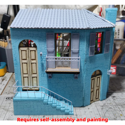 1/35 Scale Model Kit Self‑Assembly Miniature Architectural Building European Tuscan Country House Architecture Diorama Scenery
