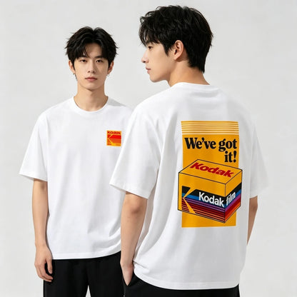 Korean Version Printed Men's Women's T-Shirt Kodak 2026 Summer New Tshirt Unisex Comfortable Loose-Fit and Minimalist Style Tops